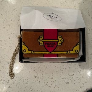 Authentic Prada Velvet Cammello Wallet